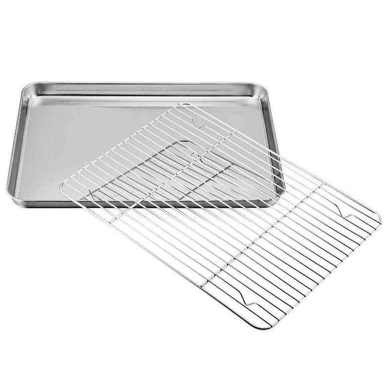Baking Pan with Rack Stainless Steel Baking Pan Tray Cookie Plate