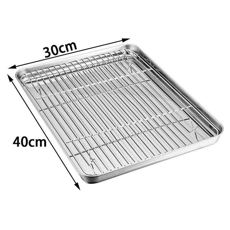 Baking Pan with Rack Stainless Steel Baking Pan Tray Cookie Plate