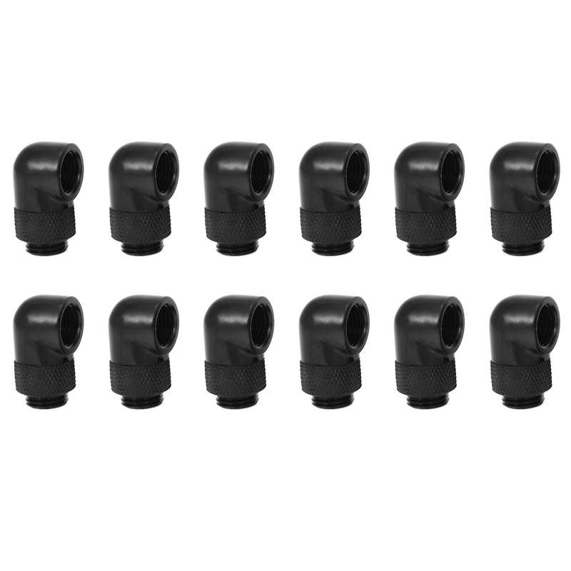 6pcs 4 Inch Compression 90 Degree Water Cooling Adaptors Connector