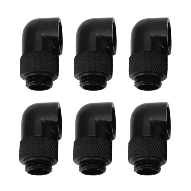 6pcs 4 Inch Compression 90 Degree Water Cooling Adaptors Connector