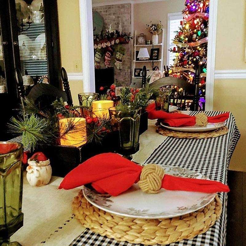 Woven Placemats for Table,water Hyacinth Placemat Set Insulation Pads