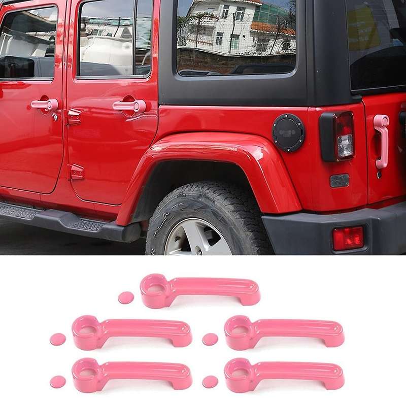 Door Handle Inserts Cover Kit for Jeep Wrangler Jk 2007-2017 , Pink