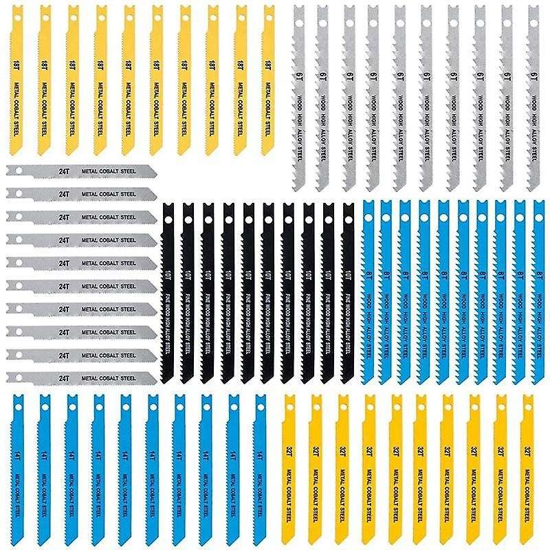 Jigsaw Blades 70pcs,6-32 Tpi Jig Saw Blades, Fit Most U Shank Jigsaws