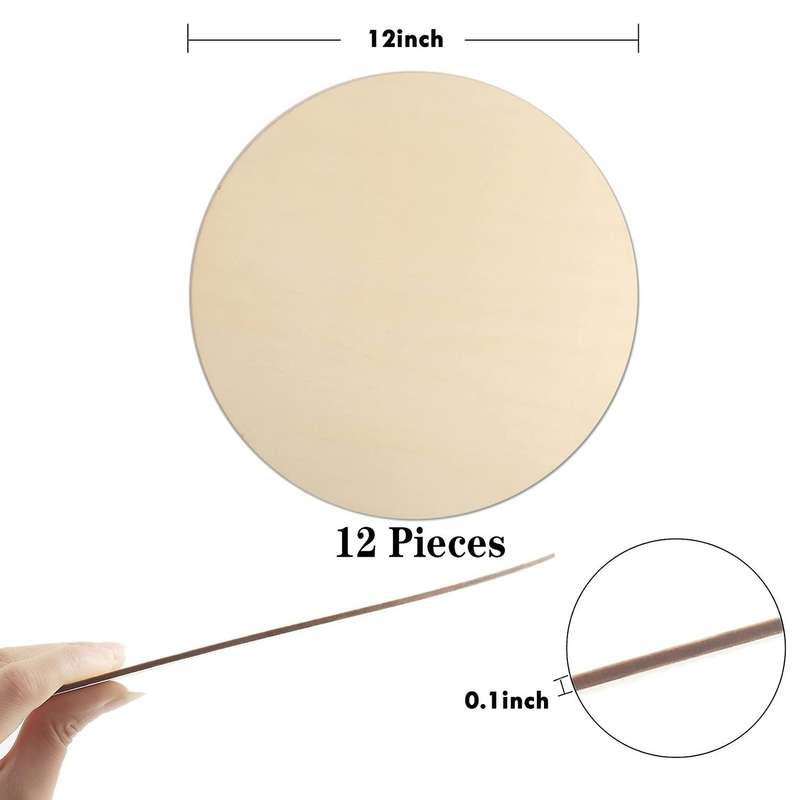 Wood Circles for Crafts Unfinished Blank Wooden Rounds Slice Wooden