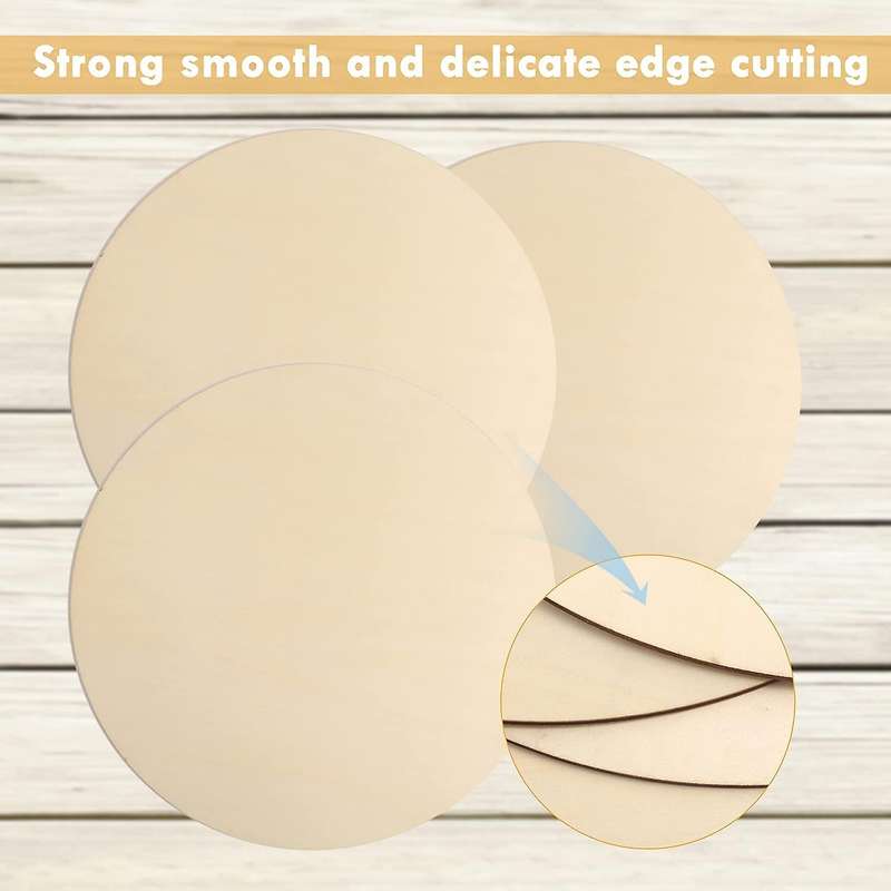 Wood Circles for Crafts Unfinished Blank Wooden Rounds Slice Wooden