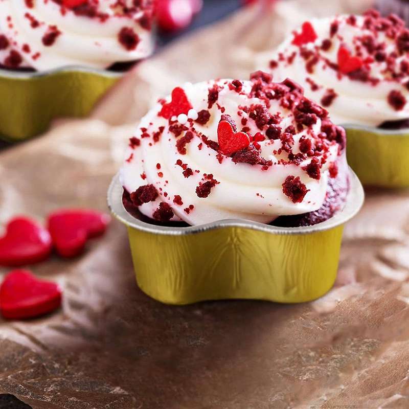 100pcs Muffin Cupcake Cups,heart-shaped Cups with Lid,for Birthday