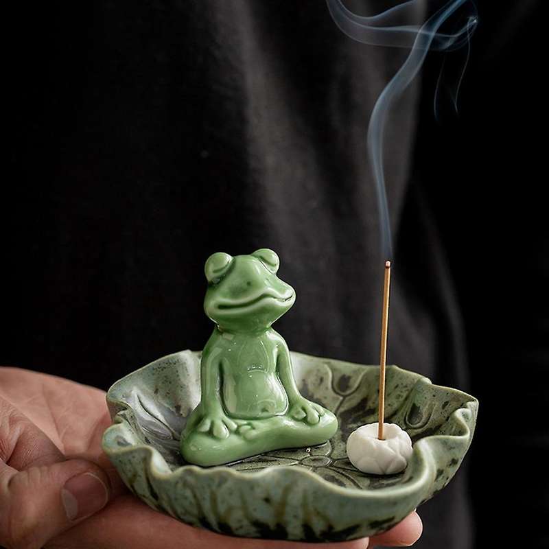Creative Frog Insert Incense Tao Ceramic Holder Aromatherapy B