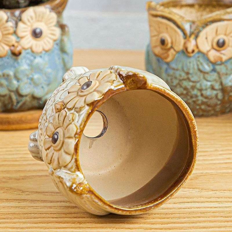 Owl Small Flower Pot Vase for Flowers Home Decor Loft Gifts 6pcs,gray
