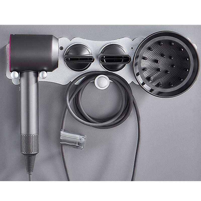 Hairdryer Shelf Silver Wall Mount Holder for Dyson Hair Dryer Drier