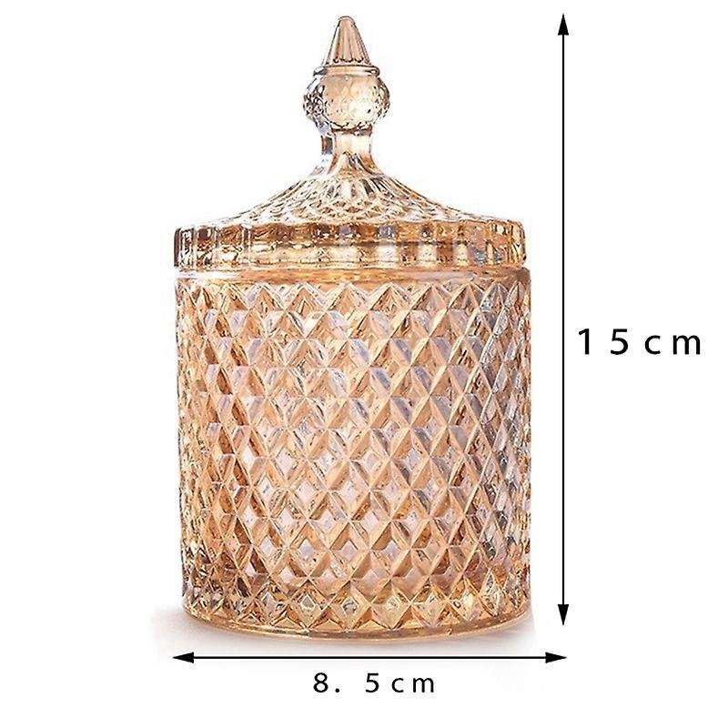 2pcs 300ml Crystal Glass Storage Jars Sugar Chocolate Cans Candy Box
