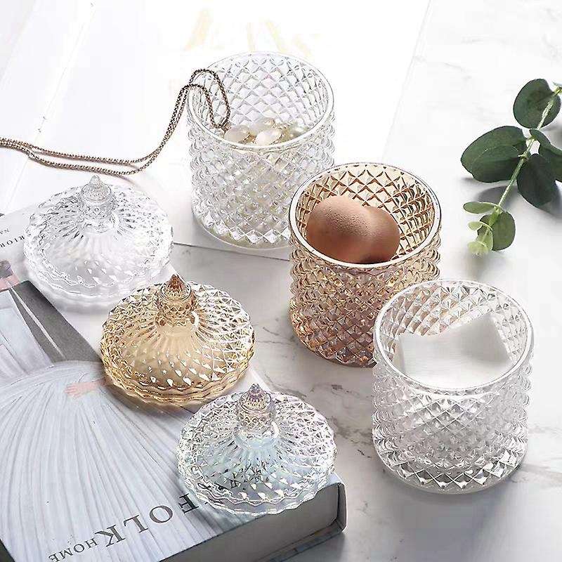 2pcs 300ml Crystal Glass Storage Jars Sugar Chocolate Cans Candy Box