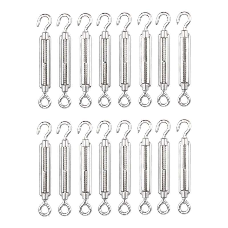 M4 Stainless Steel 304 Hook & Eye Turnbuckle Wire Rope Pack Of 16