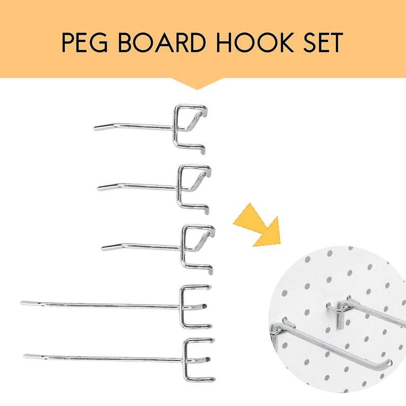 86 Piece Pegboard Hooks with Metal Hooks,bins and Peg Locks