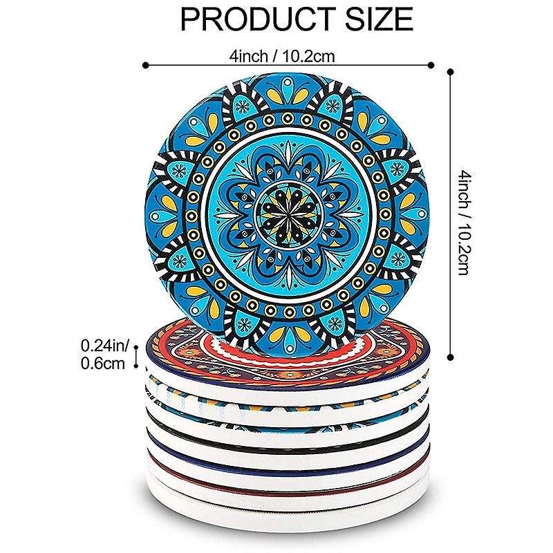 Ceramic Coasters with Cork Base, - Great Home and Dining Room Decor