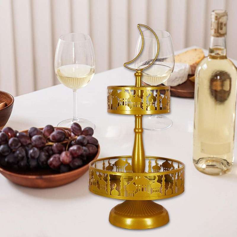 Ramadan Tray Eid Mubarak Plate Muslim Metal Tray Party C