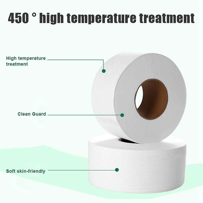 Thick Jumbo Roll Bathroom Tissue 4-ply White 2 Rolls Toilet Household