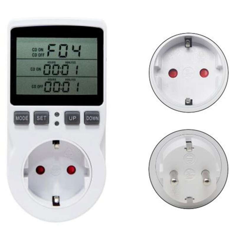 2x Temperature Controller Socket with Timer Switch 16a Mode Eu Plug
