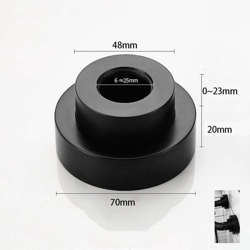 1pcs Shower Fixing Kit Equipment Water Pipe Copper Decor Cover -black