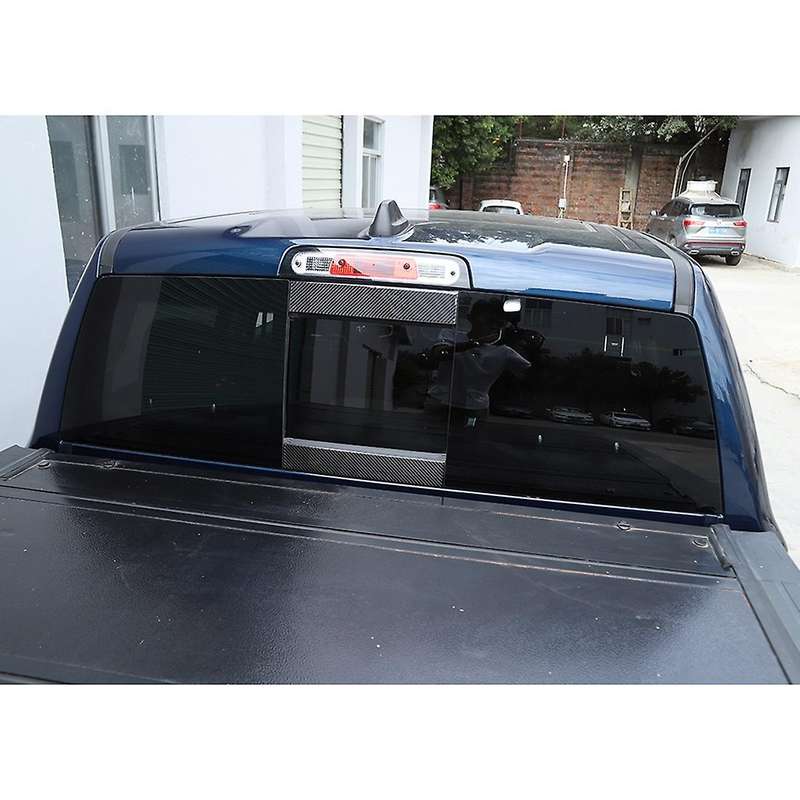 Car Rear Window Trim Panel for Dodge Ram 2018-2022, Carbon Fiber