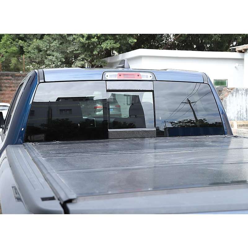 Car Rear Window Trim Panel for Dodge Ram 2018-2022, Carbon Fiber
