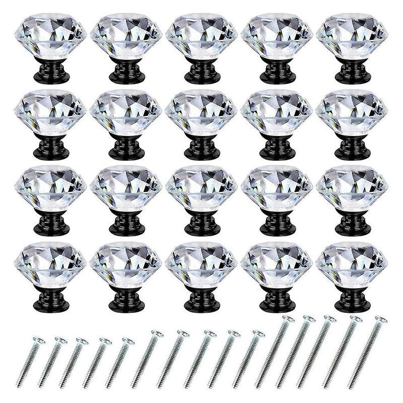 Dresser Drawer Cabinet Knobs 30mm Diamond Shaped Crystal Knobs Pulls