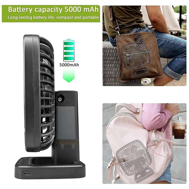 Portable Rechargeable Fan Usb Desk Fan Battery Operated Personal Fan