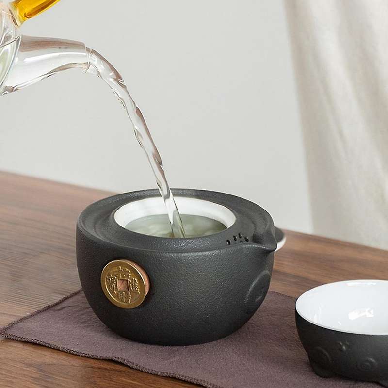 Cut Cat Series Travel Portable Ceramic Tea Set with Tea Pot Tea 3