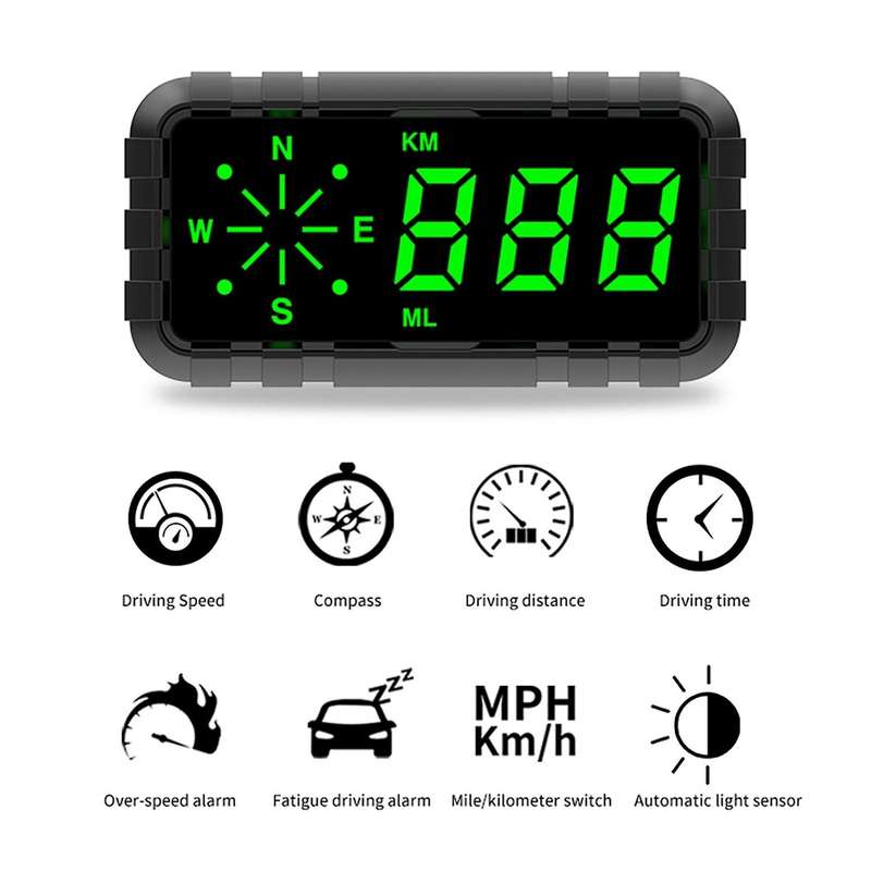 Head-up Display Gps Speedometer Speed Odometer Mileage Hud Display