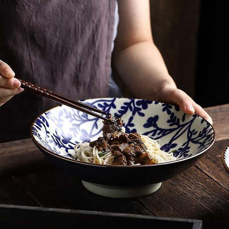Underglaze Ceramic Bowl Home Large Noodle Bowl Soup Bowl Vine-style