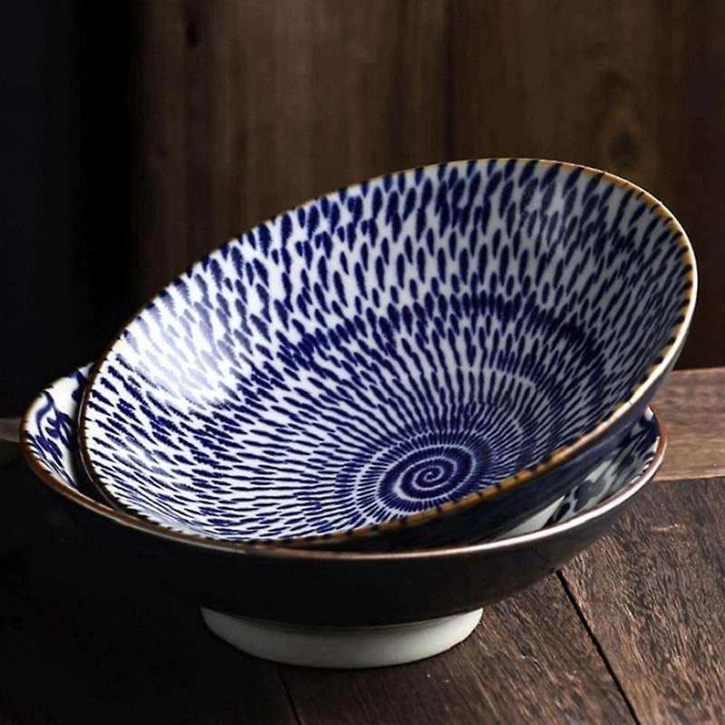 Underglaze Ceramic Bowl Home Large Noodle Bowl Soup Bowl Vine-style