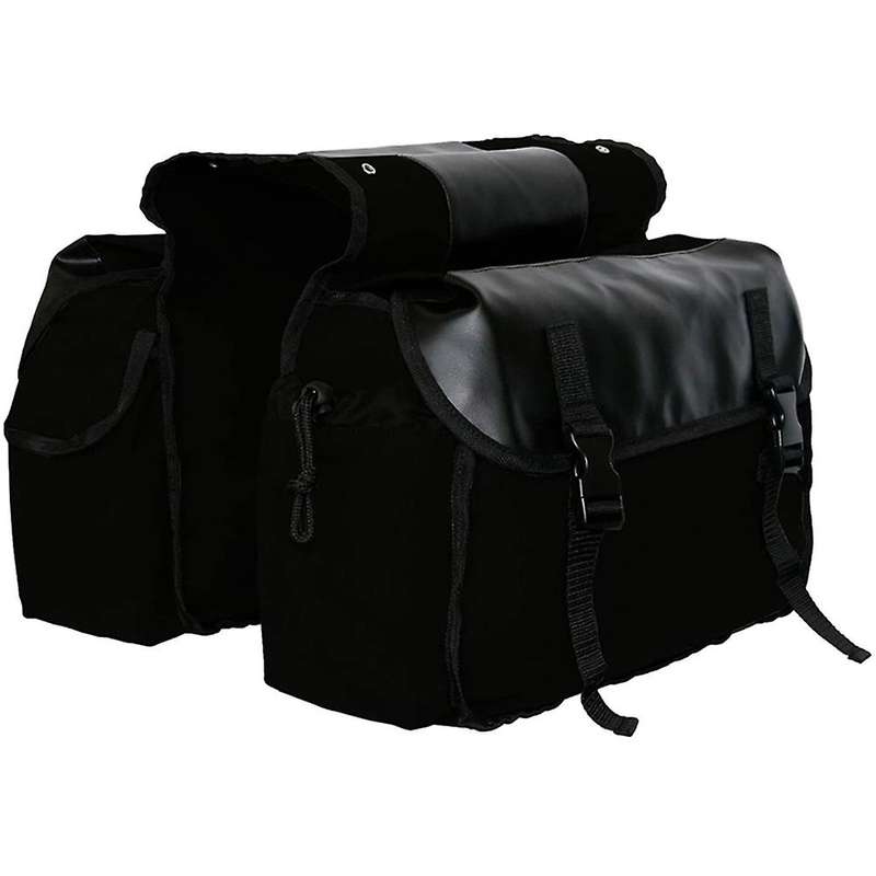 Bicycle Canvas Panniers Water-resistant Storage Bag,brown