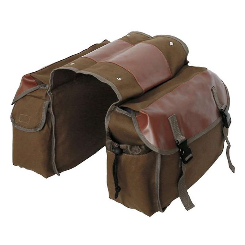 Bicycle Canvas Panniers Water-resistant Storage Bag,brown
