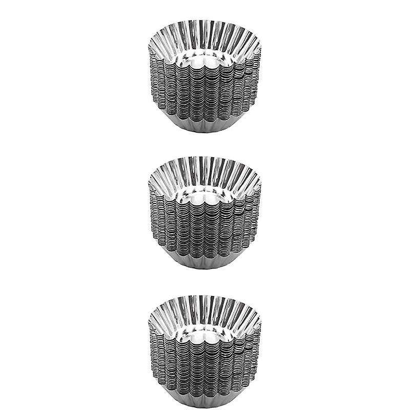 90 Pieces/lot Lovely Egg Tart Diy Baking Moulder (color: Silver)