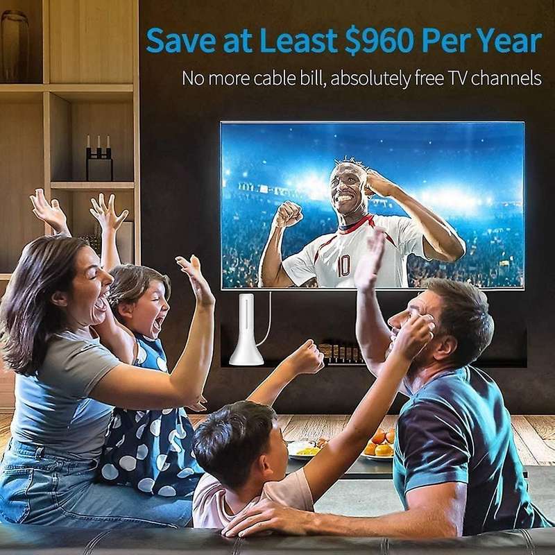 Amplified Hd Digital Tv Antenna,300 Miles Reception Antenna, Eu Plug