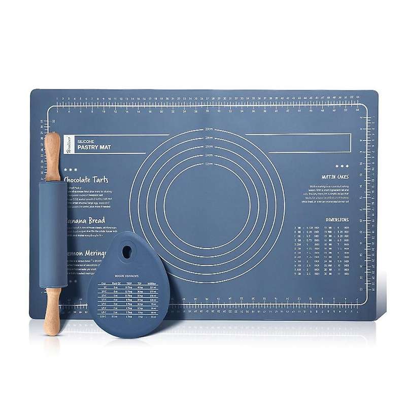 Baking Tools Silicone Baking Mat Pastry Rolling Kneading Pad (blue)