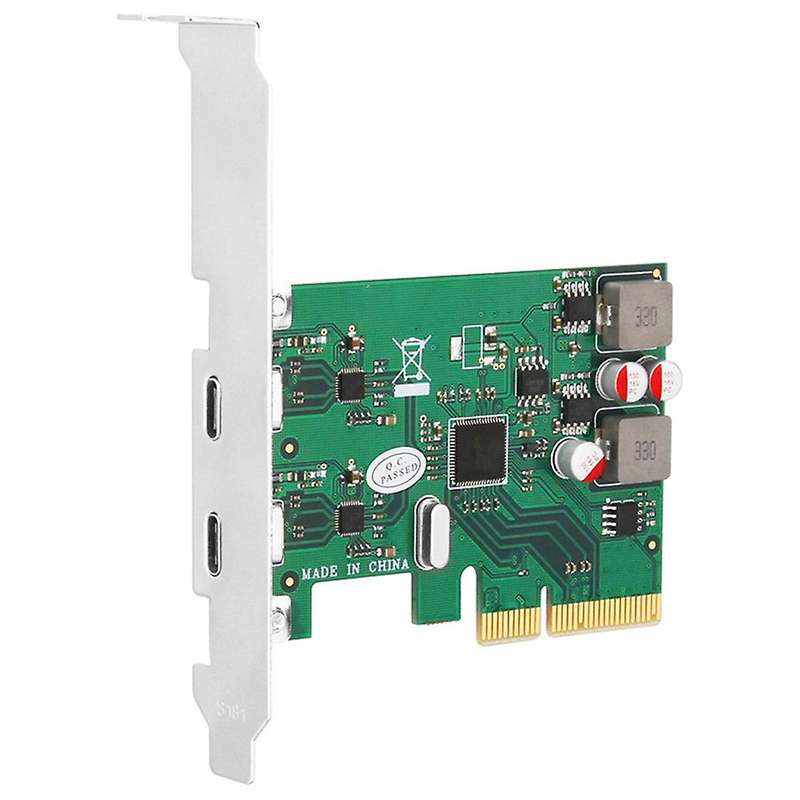 Pcie to Type-c Expansion Card 2 Port Type C for Desktop Computer