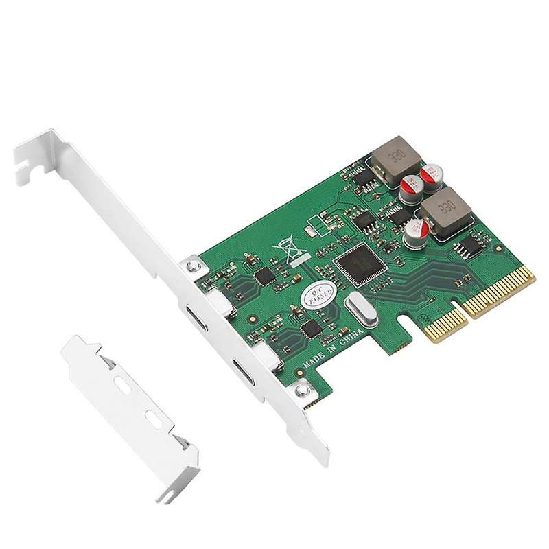 Pcie to Type-c Expansion Card 2 Port Type C for Desktop Computer