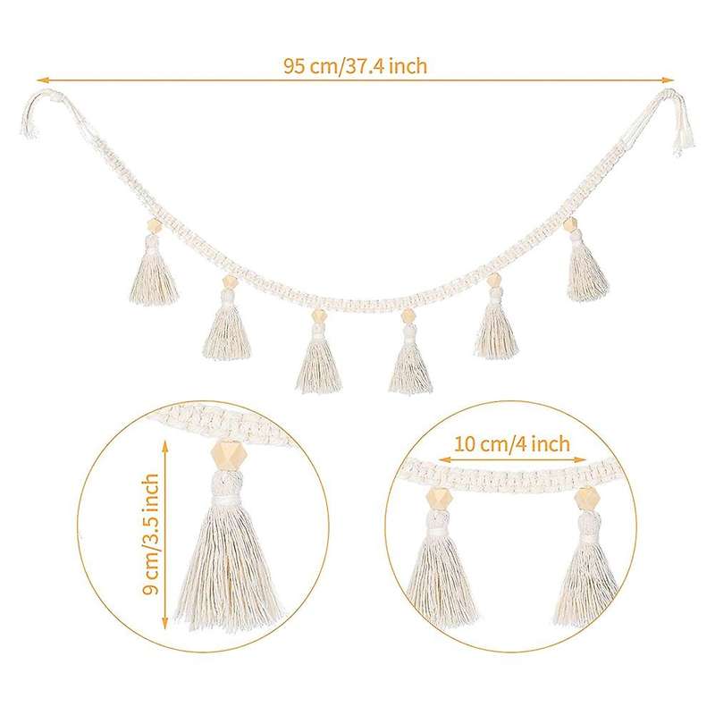 5 Pcs Macrame Woven Tassel Garland Hanging Tassel Fringe Garland