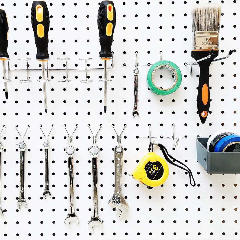 120pcs16 Different Types Of Pegboard Hooks Plastic Bins, for Garage