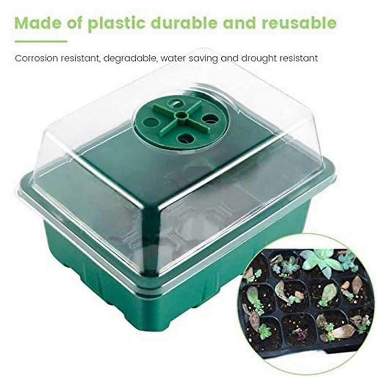 10pcs Moisture Seedling Box Seedling 12 Cell Hole Dish Succulent