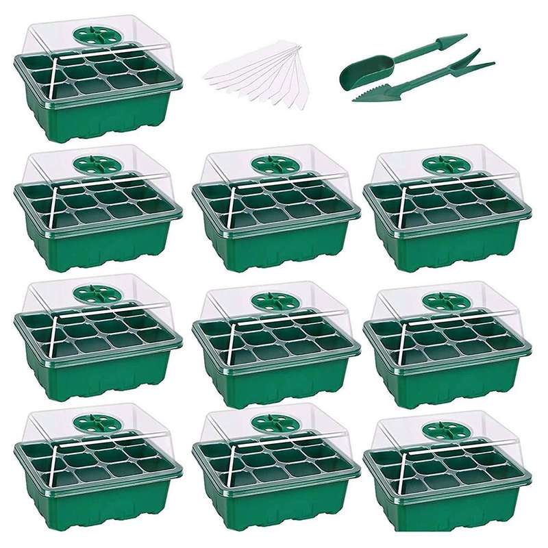 10pcs Moisture Seedling Box Seedling 12 Cell Hole Dish Succulent