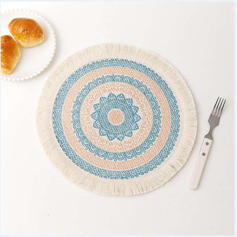 Nordic Boho Placemats Mandala Woven Cotton Macrame Heat Resistant