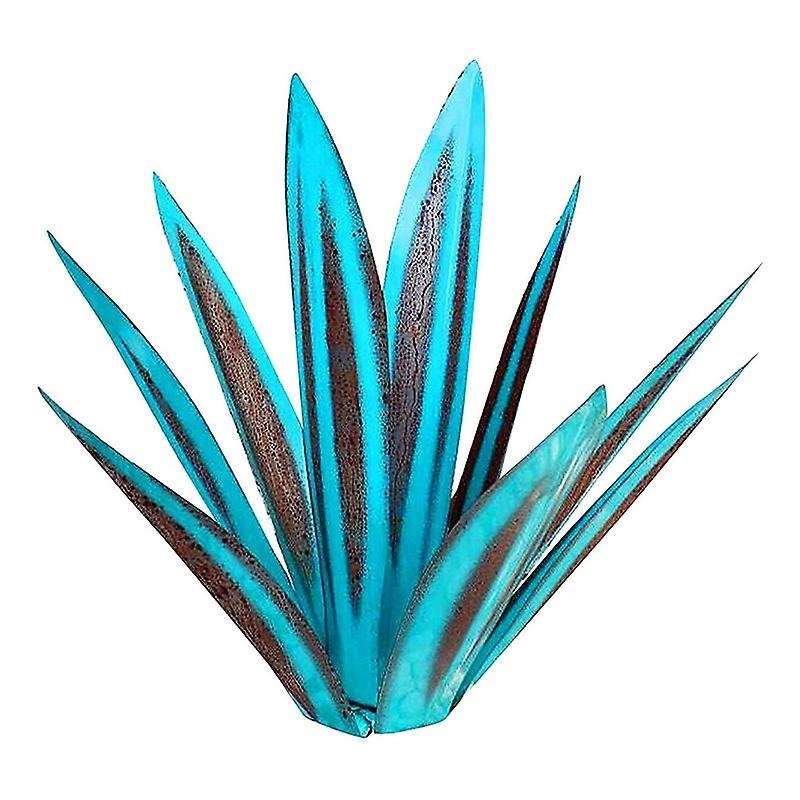 13.7inch Diy Metal Agave Plants,garden Lawn Ornaments-light Blue