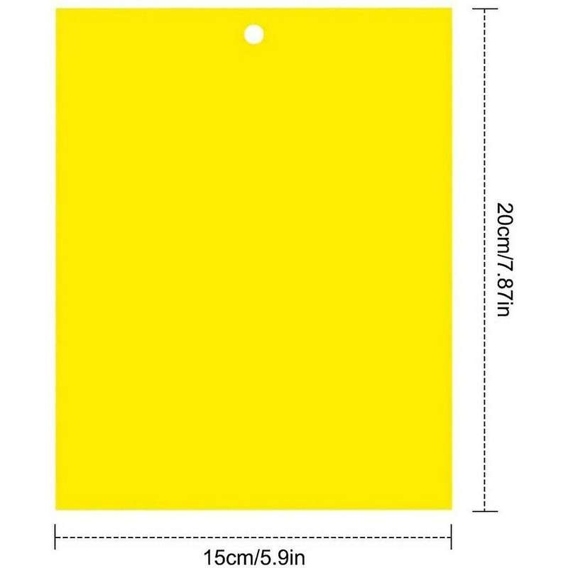 100pcs Sticky Fly Trap Paper Yellow Traps Dual-sided 20x15cm