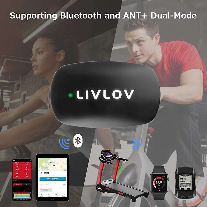 Livlov V6 Heart Rate Monitor Chest Strap,bluetooth 5.0 Ant+ip67