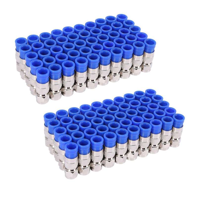 100pcs Rg6 Compression Connectors Coaxial Cable Connector Tool