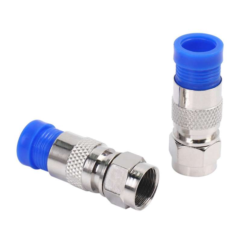 100pcs Rg6 Compression Connectors Coaxial Cable Connector Tool