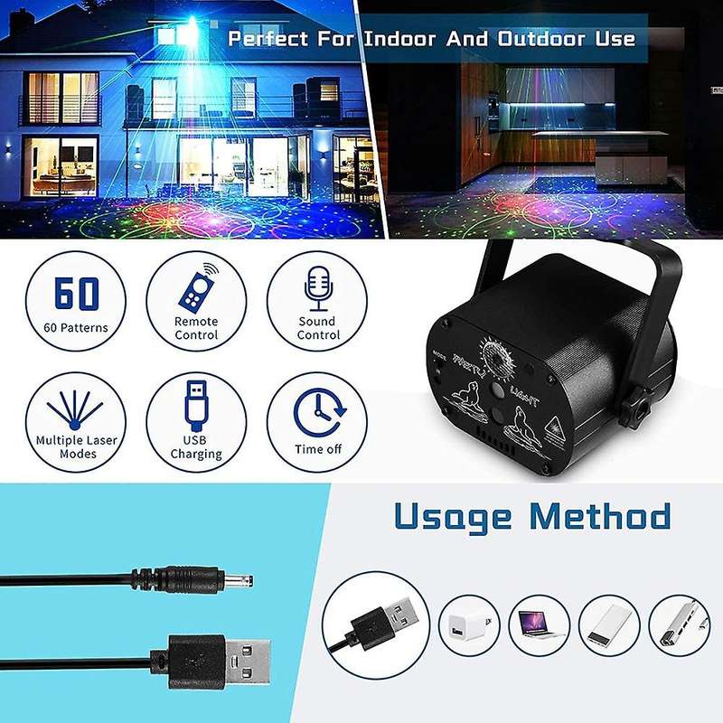 Dj Disco Stage Party Lights, Led Sound Activated Light Rgb Flash