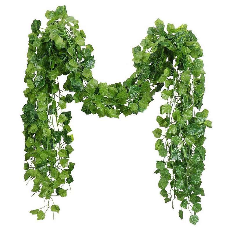24 Strands Artificial Fake Grape Vines Ivy Leaves