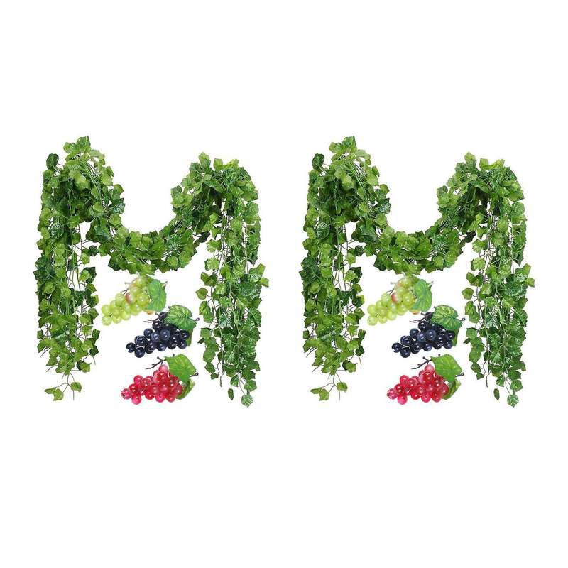 24 Strands Artificial Fake Grape Vines Ivy Leaves